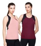 White Moon Women Tank Top Polyester Dry Fit Western Top & Tshirts for Women, Quick Drying & Breathable Fabric, Gym Wear Tees & Workout Top