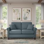 Bush Furniture Coventry Loveseat, 61W, Turkish Blue Herringbone