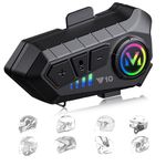 Sounce Bluetooth Motorcycle Helmet Headset with Dual Phone Connection, Wireless 5.3, Hands-Free Calling, Music & GPS Navigation Support, IP67 Waterproof, Universal Helmet Compatibility for Android