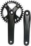 Parthan Bike Cranksets,170mm Square Taper Crankset,MTB Crank Arm Set,Mountain Bike Single Speed Crankset,Easy to Modify Single Crank Set，Aluminum Alloy.(Black,Size:38T)