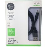 Belkin F8J188BT04BLK Mix it Studio Metallic Lightning Cable, 4', Black