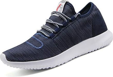 CAMVAVSR Men's Walking Shoes Fashion Slip on Lightweight Breathable Mesh Soft Sole Outdoor Shoes for Men Blue Size 9.5