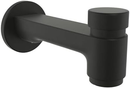 HammerHead Solid Brass Tub Spout with Spring-Loaded Diverter, 6.8" Length, 1/2" FNPT or 3/4" MNPT Thread-On Bath Tub Spout, Heavy-Duty Bathtub Faucet, Matte Black