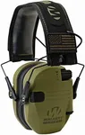 Walker's Razor Slim Shooter Electronic Hunting Folding Hearing Protection Earmuffs w/ 23dB Noise Reduction and Shockproof Carrying Case, Green Patriot