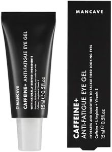 ManCave Caffeine & Vitamin E Anti-Fatigue Eye Gel 15ml, Target dark circles and fight against fine lines, Natural Formulation, Vegan Friendly, Rejuvenates Tired Eyes, Made in England