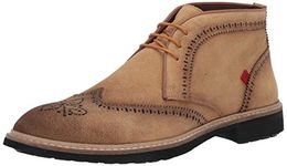 Marc Joseph New York Men's Leather Luxury Ankle Boot with Wingtip Detail, Mustard Suede, 6 UK