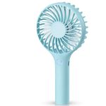 Blue Travel Fan for Holiday, Portable Handheld USB Rechargeable Fans with 3 Speeds,Holiday Travel Essentials Battery Operated Mini Fan, Small but Powerful Desk Desktop Fans for Home Office Bedroom