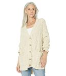 Lucky Brand Women's Oversized Cardigan, Straw Heather, XXL