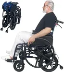 Retaoldth Folding Anti-Germ Ergonomic Self-Propelled Transport Wheelchair with Gear Drive & Dual Brake, 4 Mudguards, Removable Arms, 18 Inch Seat