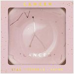 Lucky Feather Zodiac Ring Dish for Women – Glazed Ceramic Jewelry Tray with Astrological Constellation Depicted in Opulent Metallic Gold - Cancer