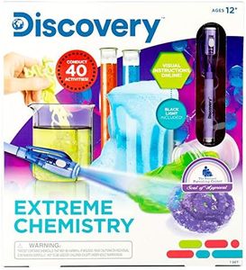 Discovery Extreme Chemistry Stem Science Kit by Horizon Group USA, 40 Fun Experiments, Make Your Own Crystals, DIY Glowing Slime, Fizzy Eruptions, Gooey Worms & More