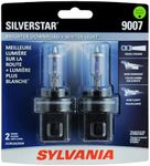 SYLVANIA - 9007 SilverStar - High Performance Halogen Headlight Bulb, High Beam, Low Beam and Fog Replacement Bulb, Brighter Downroad with Whiter Light (Contains 2 Bulbs)