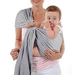 Baby Wrap Carrier and Ring Sling, Adjustable Linen Baby Wrap for Infant, Infant Sling for Infant, Newborn, Kids and Toddlers – Grey