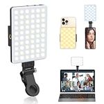 OLRPT Selfie Light, Phone Light with Front & Back Clip, 60 LED Portable Light with 3 Light Modes, 5000mAh Rechargeable Video Light for Phone, iPhone, IPad, Laptop, TikTok, Makeup, Live Stream, Vlog