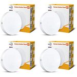 Wipro Polycarbonate Garnet 18W Rimless Round Led Surface Panel|Neutral White Light (4000K)|Elegant Rimless Design for Wider Spread of Light|Surface Mounted Led Down Light for Ceiling|Pack of 4