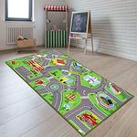 Booooom Jackson 79"X40" Kids Rug Play mat for Toy Cars,Colorful and Fun Play Rugs with Roads for Bedroom and Kid Rooms, Car Rug to Have Hours of Fun on,Kid Play Rug Mat with Non-Slip Backing