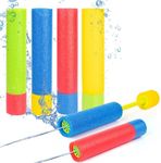 Foam Water Blaster 4PCS, Colorful Water Pistols for Kids Toddlers, Super Soaker Foam Guns for Kids & Adults, Outdoor Pool, Beach & Garden Summer Toys (Multicolor-4pcs, 25 * 5cm)