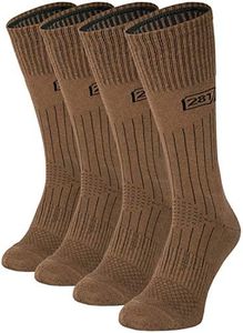 281Z Military Lightweight Boot Socks - Tactical Trekking Hiking - Outdoor Athletic Sport, Coyote Brown 4 Pairs, Medium