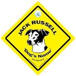 iwantthatsign.com Dog On Board Sign, Jack Russell Car Sign, Dog Sign, Dog on Board Sign, Dog Car Sign, High Visibility Suction Cup Dog Sign