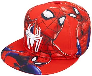 Marvel Comics Mens Spiderman Character Costume Embroidered/Printed Snapback Flatbrim Baseball Cap Hat