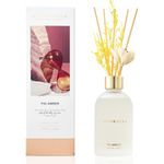 COCORRÍNA Reed Diffuser Fig Amber, 200ml Flower Reed Diffuser Set with 8 Sticks, Home Fragrance for Bedroom Bathroom Home Decor&Office Décor