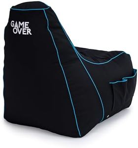 Game Over 8-Bit Kids Children Mini Video Gaming Bean Bag Chair | Indoor Living Play Room | Side Pockets for Controllers | Headset Holder | Ergonomic Design for the Dedicated Young Gamer (Lich Blade)