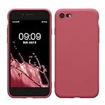 kwmobile Case Compatible with Apple iPhone SE (2022) / iPhone SE (2020) / iPhone 8 / iPhone 7 Case - Protective Slim TPU Phone Cover - Soft Matte Finish - Dark Rose