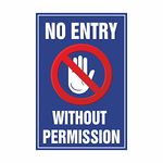 Anne Print Solutions No Entry Without Permission Stickers (Pack of 2 Pcs, A-4 12 Inch X 9 Inch, Multicolour)