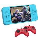 Retro Handheld Game Console Gifts for Kids and Adults, Built in 600 Classic FC Video Games, 3.5-Inch 5000mAh Rechargeable Portable Mini Game Player with 2 Gamepads, Support TV Out & Two Players（Blue）