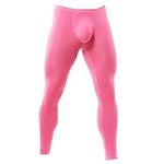 Mens Long Activewear Leggings Solid Casual Training Tights Workout Trousers Yoga Pants Rose