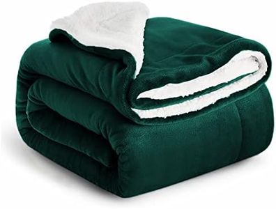 Imperial Rooms Sherpa Fleece Blanket Bed Throws Blankets For Sofas Soft Fluffy Thick Blanket Reversible Microfiber Throw (Emerald, Double (150 x 200 Cm))