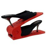 Aditya polymers Adjustable Shoe Organizers- Red (Pack of 6) | Double Deck Storage Cum Organizer Racks for Efficient Shoe Organization & Space Saving