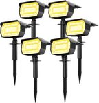 6 Pack Solar Spotlights Outdoor, 72 LED Solar Spot Lights Outdoor Waterproof, 3 Modes Solar Lights Outdoor Dusk-to-Dawn Solar Flood Lights for Garden Wall Yard Landscape Driveway Pathway, Warm White