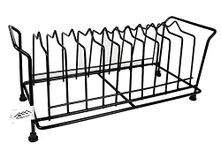 ROLLYWARE™ Heavy 100% Iron Black Plate Rack | Dish Rack | Plate Stand | Dish Stand | Lid Holder Utensil Rack for Kitchen – 11 Sections with Anti-Rust Nano Coating