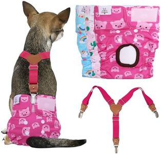 CuteBone Dog Diapers Female 3 Pack Reusable Doggy Diapers with One Suspender for Small Medium Large Dog Period BDD05L