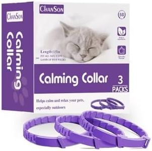 Collier Calmant pour Chiens et Chats, Collier Anti-anxiété à Taille Réglable, Naturel, Étanche, Validité de 60 Jours, Effet Calmant, Soulagement de l'anxiété, 38 cm, Lot de 3 (Petit)