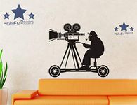 Heaven Decors Camera with Video Shooting Wall sticker (65 x 59 cm, Black)