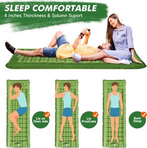 HiiPeak Ultralight Inflatable Sleeping Pad – Built-in Pump, Waterproof, Green