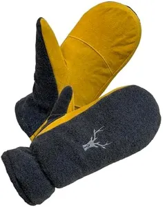 SKYDEER Mittens for Men and Women, Upgraded Deerskin Suede Leather, C100G 3M Thinsulate Insulation, Thermal Polar Fleece, Gloves for Cold Weather (SD5174M/M)