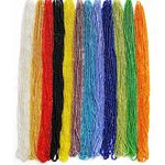 BALABEAD 11/0 Glass Seed Beads 1 Hank 3 Meters (12 String Hanks,Total 12 Colors) Glass Silver Lined