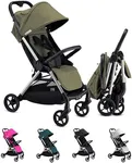 Colugo The One Stroller - Lightweight Easy Fold Compact Toddler Stroller and Baby Stroller for Travel, Large Storage Basket, One Hand Fold, Includes Raincover, Bumper Bar, Cupholder (Olive)