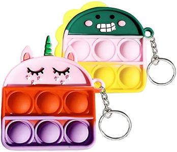 Steemjoey 2 PCS Pop Keyring It Fidget Toys for Adults and Children, Silicone Squeeze Pop Bubble Fidget, Mini Keychain Sensory Toys, Classroom Prizes, Anxiety Relieving Toys for ADHD, OCD, Autism