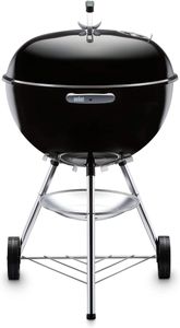 Weber Bar-B-Kettle Charcoal BBQ, 57cm – Porcelain-Enamelled, Black/Silver