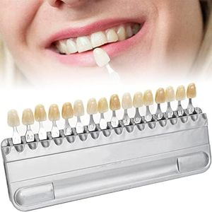 iksvmsis Guida Colori per Denti, Scala Colori per Denti, Tabella dei Colori per Lo Sbiancamento dei Denti Professionale con 16 Colori per Corso Sbiancamento Denti Monitoraggio