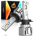 FREERAP H7 LED Headlight Bulb, 30000LM 6000K Cool White Headlight Bulbs, High Low Beam LED Kit, Plug and Play Halogen Replacement, IP68 Waterproof, Pack of 2(H7)