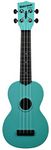 Kala Makala Glow In The Dark Waterman Soprano Ukulele with Color Top/Black Back (Aqua Blue)