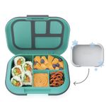 Bentgo Kids Chill Leak-Proof Lunch Box - Included Reusable Ice Pack Keeps Food Cold; 4-Compartment Bento Lunch Container; Microwave/Dishwasher Safe; 2 Year Manufacturer's Warranty (Electric Aqua)