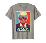 Let's Go Brandon President Trump with USA glasses Funny Meme T-Shirt