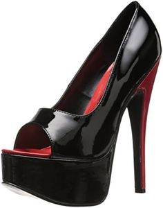 Ellie Shoes Women's 652-Bonnie Platform Pump, Black/Red, 6