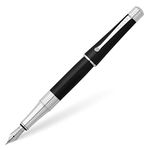 CROSS Beverly Black Lacquer Fountain Pen with Polished Chrome Appointments and Medium Stainless Steel Nib incl. Luxury Gift Box – Refillable Cartridge Pen